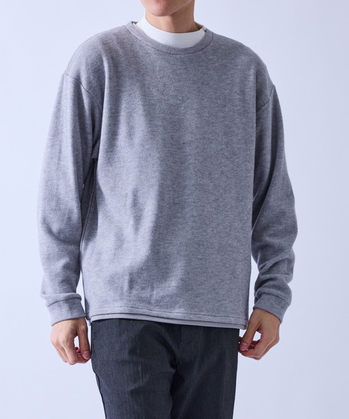 j.n.r.d(ジェー・エヌ・アール・ディー)の「起毛フェイクレイヤード(Tシャツ/カットソー・メンズ・グレー/ホワイト系その他/グリーン/ネイビー・L/LL/M)」の3枚目の写真
