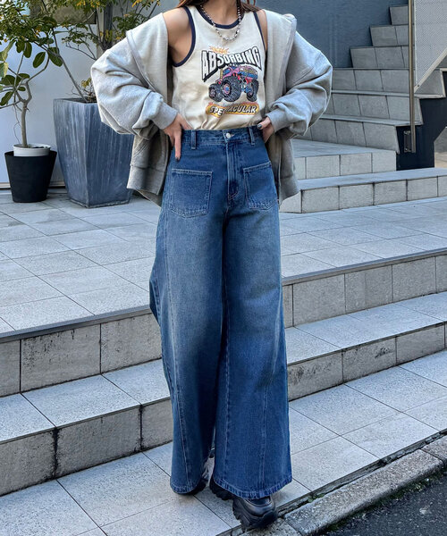 CIAOPANIC（チャオパニック）の「配色パイピングリブロゴタンクトップ（キャミソール・レディース・ライトグレー/アイボリー/チャコールグレー・ONE SIZE）」の16枚目の写真