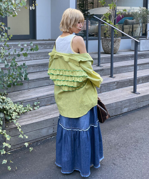 CIAOPANIC（チャオパニック）の「配色パイピングリブロゴタンクトップ（キャミソール・レディース・ライトグレー/アイボリー/チャコールグレー・ONE SIZE）」の7枚目の写真