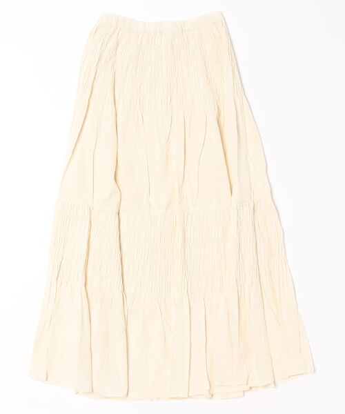 archives（アルシーヴ）の「コットンライクシャーリングティアードスカート（スカート・レディース・オフホワイト/アイボリー/ブラック・MEDIUM）」の4枚目の写真