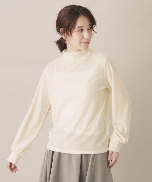 ITS'DEMO(イッツデモ)の「◆【洗濯機OK】ベロアプルオーバー(Tシャツ/カットソー・レディース・ブラック/ブルー/オフホワイト・00)」の4枚目の写真