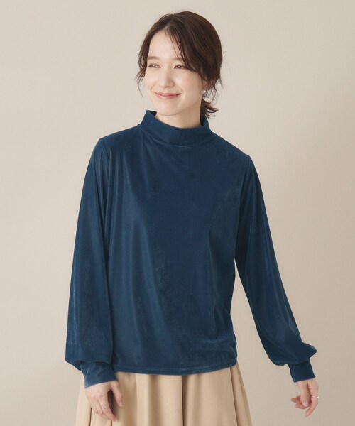 ITS'DEMO(イッツデモ)の「◆【洗濯機OK】ベロアプルオーバー(Tシャツ/カットソー・レディース・ブラック/ブルー/オフホワイト・00)」の16枚目の写真