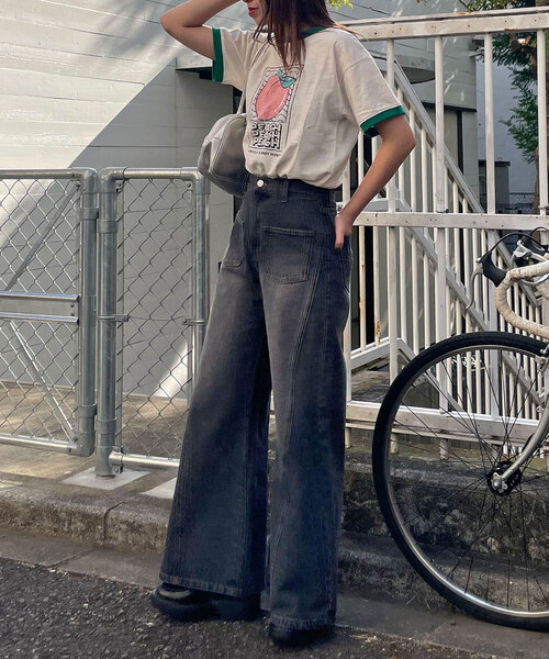 CIAOPANIC（チャオパニック）の「プリントリンガーロゴTシャツ（Tシャツ/カットソー・レディース・ブルー/イエロー/グリーン/ネイビー/レッド・ONE SIZE）」の13枚目の写真