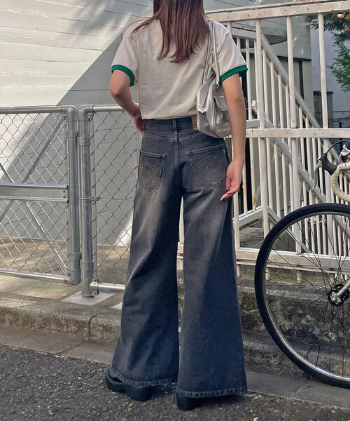 CIAOPANIC（チャオパニック）の「プリントリンガーロゴTシャツ（Tシャツ/カットソー・レディース・ブルー/イエロー/グリーン/ネイビー/レッド・ONE SIZE）」の14枚目の写真