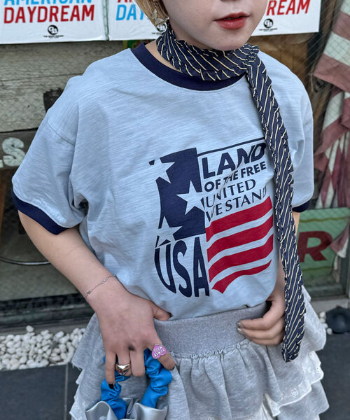 CIAOPANIC（チャオパニック）の「プリントリンガーロゴTシャツ（Tシャツ/カットソー・レディース・ブルー/イエロー/グリーン/ネイビー/レッド・ONE SIZE）」の17枚目の写真