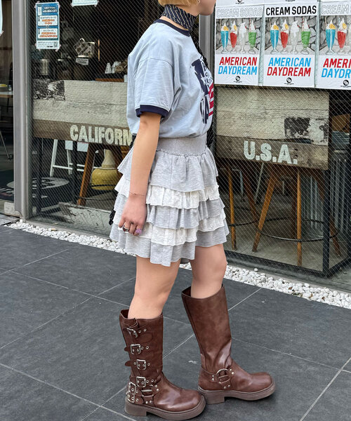 CIAOPANIC（チャオパニック）の「プリントリンガーロゴTシャツ（Tシャツ/カットソー・レディース・ブルー/イエロー/グリーン/ネイビー/レッド・ONE SIZE）」の20枚目の写真