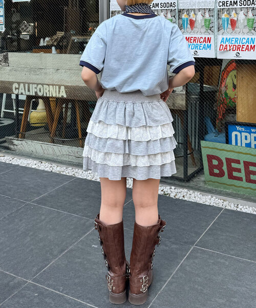 CIAOPANIC（チャオパニック）の「プリントリンガーロゴTシャツ（Tシャツ/カットソー・レディース・ブルー/イエロー/グリーン/ネイビー/レッド・ONE SIZE）」の21枚目の写真