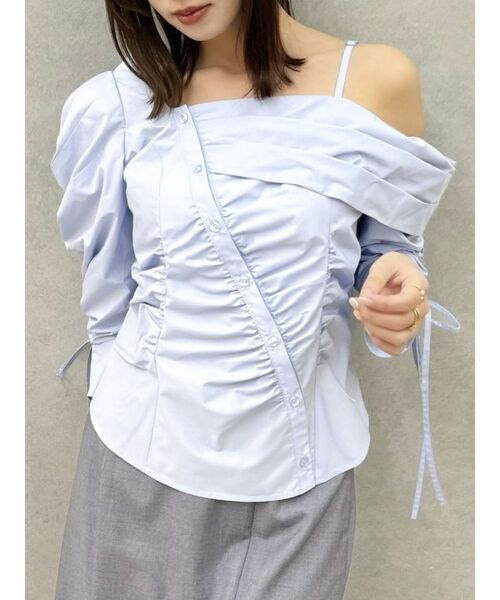 dazzlin（ダズリン）の「アシメギャザーブラウス（シャツ/ブラウス・レディース・オフホワイト/ブルー/イエロー・FREE）」の16枚目の写真