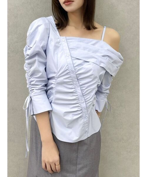 dazzlin（ダズリン）の「アシメギャザーブラウス（シャツ/ブラウス・レディース・オフホワイト/ブルー/イエロー・FREE）」の18枚目の写真