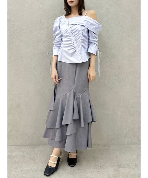 dazzlin（ダズリン）の「アシメギャザーブラウス（シャツ/ブラウス・レディース・オフホワイト/ブルー/イエロー・FREE）」の19枚目の写真