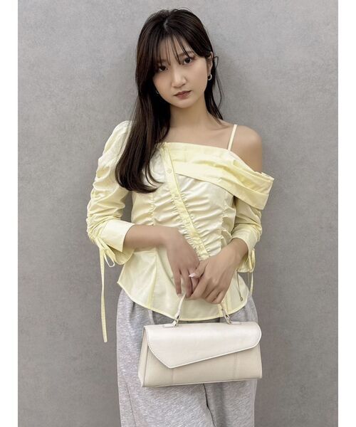 dazzlin（ダズリン）の「アシメギャザーブラウス（シャツ/ブラウス・レディース・オフホワイト/ブルー/イエロー・FREE）」の11枚目の写真