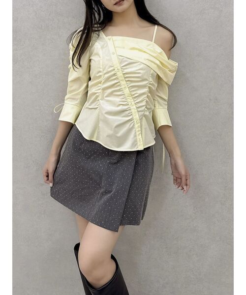 dazzlin（ダズリン）の「アシメギャザーブラウス（シャツ/ブラウス・レディース・オフホワイト/ブルー/イエロー・FREE）」の14枚目の写真