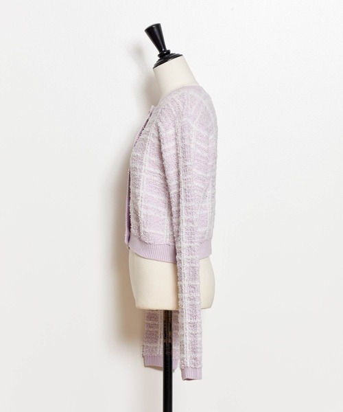 NOELA（ノエラ）の「ツイードニットカーデ（カーディガン/ボレロ・レディース・ラベンダー/オフホワイト/サックスブルー・フリー）」の13枚目の写真