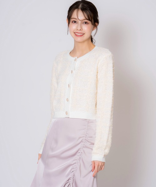 NOELA（ノエラ）の「ツイードニットカーデ（カーディガン/ボレロ・レディース・ラベンダー/オフホワイト/サックスブルー・フリー）」の17枚目の写真