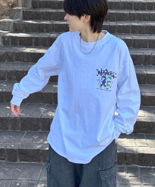 ILL'S(イルズ)の「ポップイラスト 発泡バックプリント クルーネックビッグシルエットロンT カットソー メンズ レディース(Tシャツ/カットソー・メンズ・ホワイト系その他3/ブラック系その他4/ブラック系その他2/ホワイト系その他2/ホワイト系その他4/ブラック系その他3・M/L)」の19枚目の写真