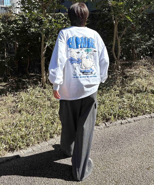 ILL'S(イルズ)の「ポップイラスト 発泡バックプリント クルーネックビッグシルエットロンT カットソー メンズ レディース(Tシャツ/カットソー・メンズ・ホワイト系その他3/ブラック系その他4/ブラック系その他2/ホワイト系その他2/ホワイト系その他4/ブラック系その他3・M/L)」の21枚目の写真