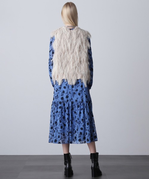 ROSE BUD（ローズバッド）の「ジャカードフリンジベスト（ベスト・レディース・ベージュ/イエロー・ONE SIZE）」の5枚目の写真