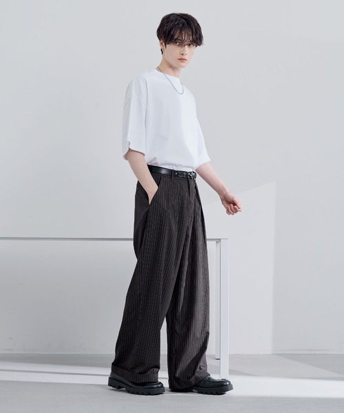 美品00s極太 BALANCE BRAND ネイビーストライプ バギースラックス 美品00s極太 BALANCE BRAND ネイビーストライプ バギー