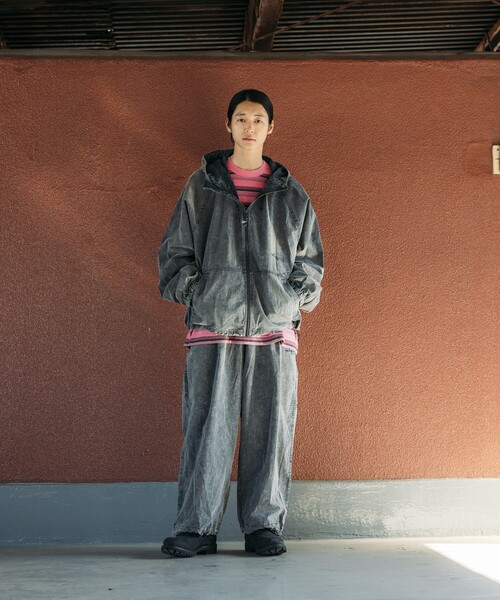 NAUTICA ナイロン セットアップ グレー ノーティカ セール】NAUTICA/ノーティカ Faded Nylon Easy Pants/フェード加工