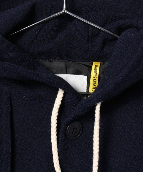 Smoothy(スムージー)の「Smoothy Wool hood coat / スムージー ウールフードコート(その他アウター・キッズ・ヘザーチャコール/ネイビー・XL/M/S)」の4枚目の写真