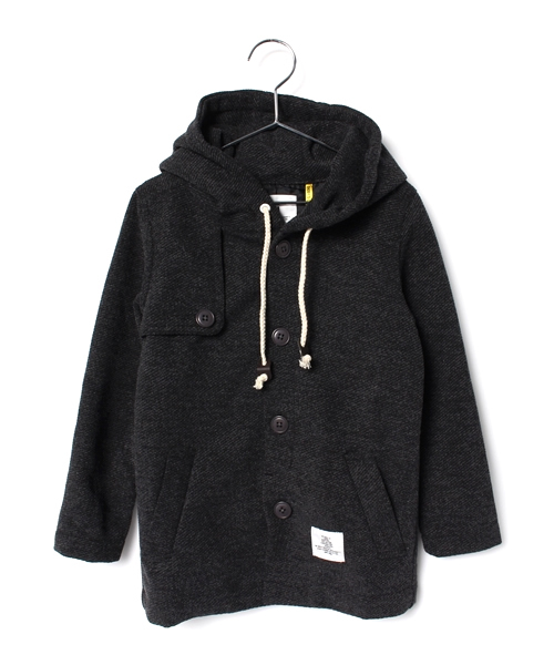 Smoothy(スムージー)の「Smoothy Wool hood coat / スムージー ウールフードコート(その他アウター・キッズ・ヘザーチャコール/ネイビー・XL/M/S)」の12枚目の写真