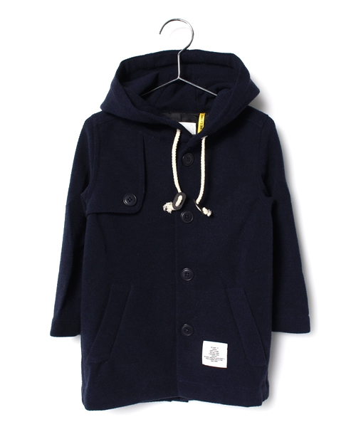 Smoothy(スムージー)の「Smoothy Wool hood coat / スムージー ウールフードコート(その他アウター・キッズ・ヘザーチャコール/ネイビー・XL/M/S)」の13枚目の写真