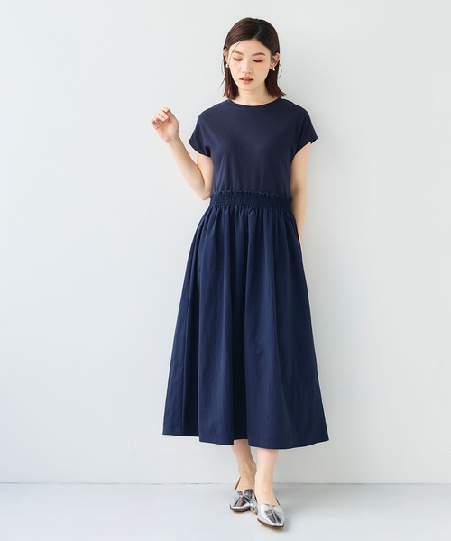 CROSS FUNCTION(クロスファンクション)の「《汗染み防止》ドッキングワンピース【CF/クロスファンクション】(ワンピース・レディース・ネイビー/ブラック・L/M/LL)」の4枚目の写真