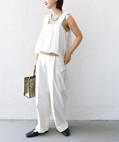 SHIPS（シップス）の「【WEB限定】〈洗濯機可能〉ショルダー フリル キャミソール（キャミソール・レディース・ホワイト/ブラック/スモークピンク・ONE SIZE）」の18枚目の写真