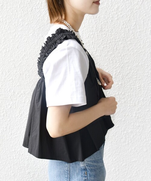 SHIPS for women / シップスウィメン 【WEB限定】〈洗濯機可能〉ショルダー フリル キャミソール セール】【WEB限定】〈洗濯機可能〉ショルダー フリル