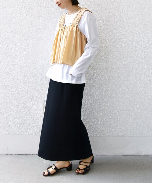 SHIPS（シップス）の「【WEB限定】〈洗濯機可能〉ショルダー フリル キャミソール（キャミソール・レディース・ホワイト/ブラック/スモークピンク・ONE SIZE）」の8枚目の写真