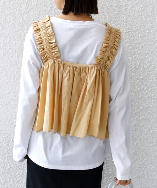 SHIPS（シップス）の「【WEB限定】〈洗濯機可能〉ショルダー フリル キャミソール（キャミソール・レディース・ホワイト/ブラック/スモークピンク・ONE SIZE）」の12枚目の写真