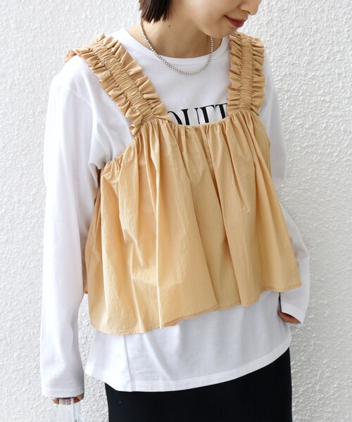 SHIPS（シップス）の「【WEB限定】〈洗濯機可能〉ショルダー フリル キャミソール（キャミソール・レディース・ホワイト/ブラック/スモークピンク・ONE SIZE）」の13枚目の写真