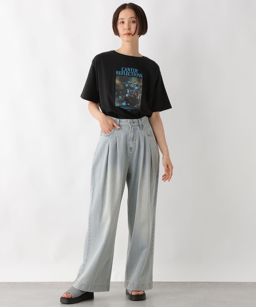 LEPSIM（レプシィム）の「フォト＊ロゴプリントT　327272（Tシャツ/カットソー・レディース・ブラック×ブルー/ホワイト×ピンク/ホワイト×イエロー・FREE）」の13枚目の写真