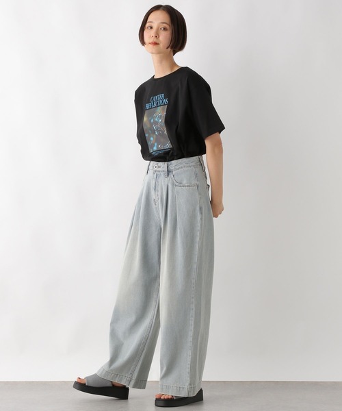 LEPSIM（レプシィム）の「フォト＊ロゴプリントT　327272（Tシャツ/カットソー・レディース・ブラック×ブルー/ホワイト×ピンク/ホワイト×イエロー・FREE）」の15枚目の写真