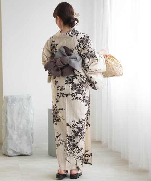 完売品 未使用utatane（ウタタネ） ベージュ系浴衣3点セット