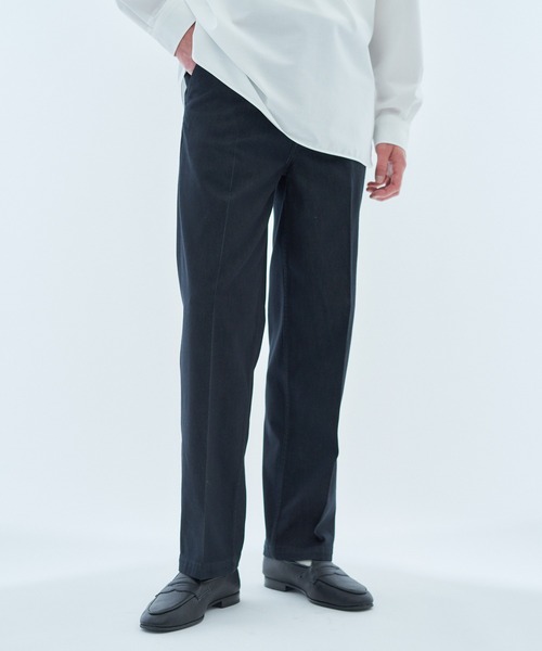 ESTNATION（エストネーション）の「ESTNATION / シルクデニム ワイドパンツ（デニムパンツ・メンズ・ホワイト/ブラック・MEDIUM/LARGE/X-LARGE）」の2枚目の写真