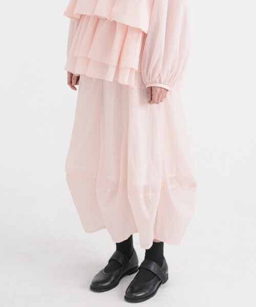 Bshop（ビショップ）の「eunoia | バルーンスカート WOMEN（スカート・レディース・ブラック/ピンク・M）」の4枚目の写真