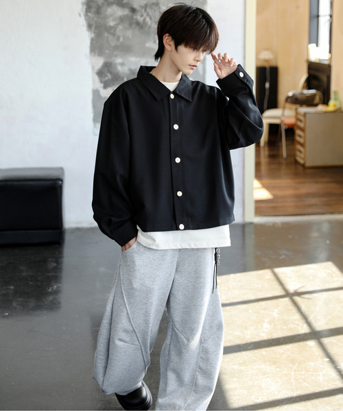 neos(ネオス)の「【neos】ルーズシルエット 無地 総柄 フラワー ショート丈 シャツ ジャケット(シャツ/ブラウス・メンズ・ブラック系/グレー/ブラック/ブラウン系・MEDIUM/LARGE)」の15枚目の写真