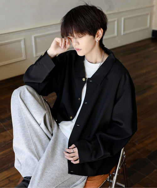 neos(ネオス)の「【neos】ルーズシルエット 無地 総柄 フラワー ショート丈 シャツ ジャケット(シャツ/ブラウス・メンズ・ブラック系/グレー/ブラック/ブラウン系・MEDIUM/LARGE)」の18枚目の写真