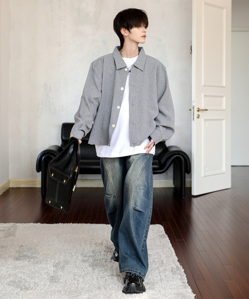 neos(ネオス)の「【neos】ルーズシルエット 無地 総柄 フラワー ショート丈 シャツ ジャケット(シャツ/ブラウス・メンズ・ブラック系/グレー/ブラック/ブラウン系・MEDIUM/LARGE)」の21枚目の写真