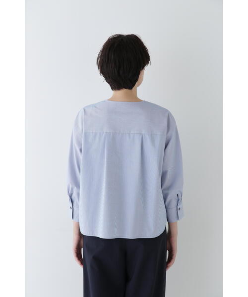 human woman（ヒューマンウーマン）の「◆スキッパーブロードブラウス（シャツ/ブラウス・レディース・ホワイト/ブルー系その他3・MEDIUM）」の15枚目の写真