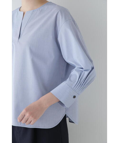 human woman（ヒューマンウーマン）の「◆スキッパーブロードブラウス（シャツ/ブラウス・レディース・ホワイト/ブルー系その他3・MEDIUM）」の17枚目の写真