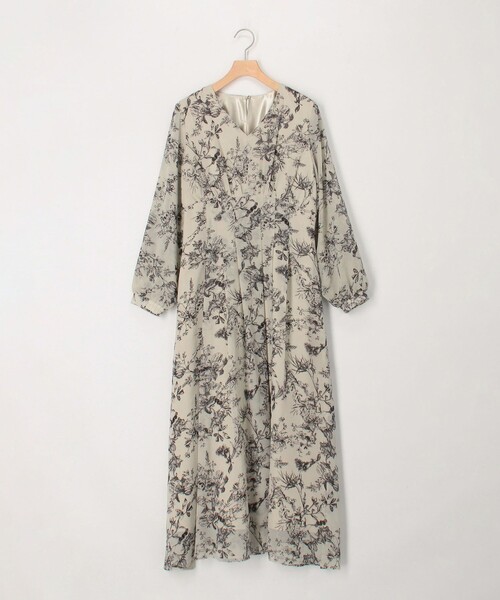 MICO COULIER（ミコクリエ）の「フラワープリントワンピース（ワンピース・レディース・ブラック/ベージュ・38）」の9枚目の写真