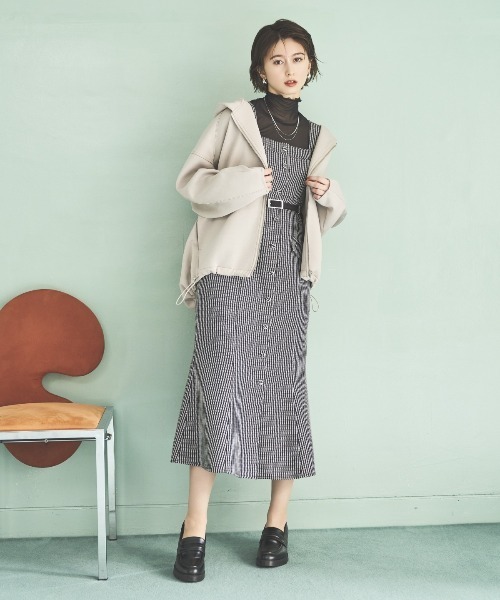 AND COUTURE(アンドクチュール)の「ダンボールポンチフーディーブルゾン(ブルゾン・レディース・アイボリー/グレー/ベージュ/ネイビー・FREE)」の11枚目の写真