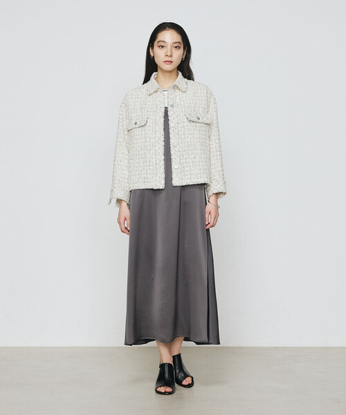 K.T KIYOKO TAKASE(キヨコタカセ)の「サマーツイード クロプトシャツ(シャツ/ブラウス・レディース・チャコール/グリーン・9号)」の5枚目の写真