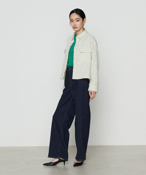 K.T KIYOKO TAKASE(キヨコタカセ)の「サマーツイード クロプトシャツ(シャツ/ブラウス・レディース・チャコール/グリーン・9号)」の10枚目の写真