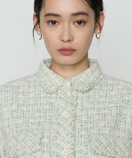 K.T KIYOKO TAKASE(キヨコタカセ)の「サマーツイード クロプトシャツ(シャツ/ブラウス・レディース・チャコール/グリーン・9号)」の17枚目の写真