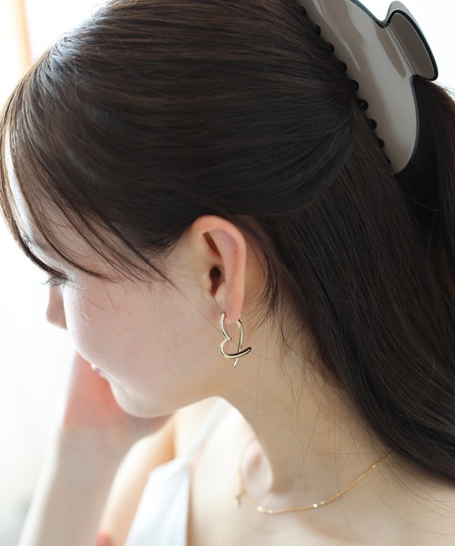 フープ風ハートピアス / ニッケルフリー（ピアス（両耳用