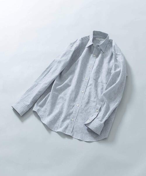URBAN RESEARCH ROSSO MEN(アーバンリサーチロッソメン)の「『WEB限定』『XLサイズあり』リラックスコットンリネンレギュラーカラー長袖シャツ(シャツ/ブラウス・メンズ・ブルー/ネイビー/ベージュ/ブルー系その他/ホワイト/ベージュ系その他・SMALL/MEDIUM/LARGE/X-LARGE)」の6枚目の写真