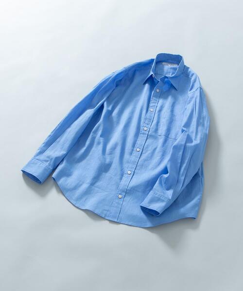 URBAN RESEARCH ROSSO MEN(アーバンリサーチロッソメン)の「『WEB限定』『XLサイズあり』リラックスコットンリネンレギュラーカラー長袖シャツ(シャツ/ブラウス・メンズ・ブルー/ネイビー/ベージュ/ブルー系その他/ホワイト/ベージュ系その他・SMALL/MEDIUM/LARGE/X-LARGE)」の5枚目の写真